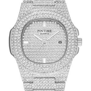 Luxury Iced Out Diamond Analog Watch